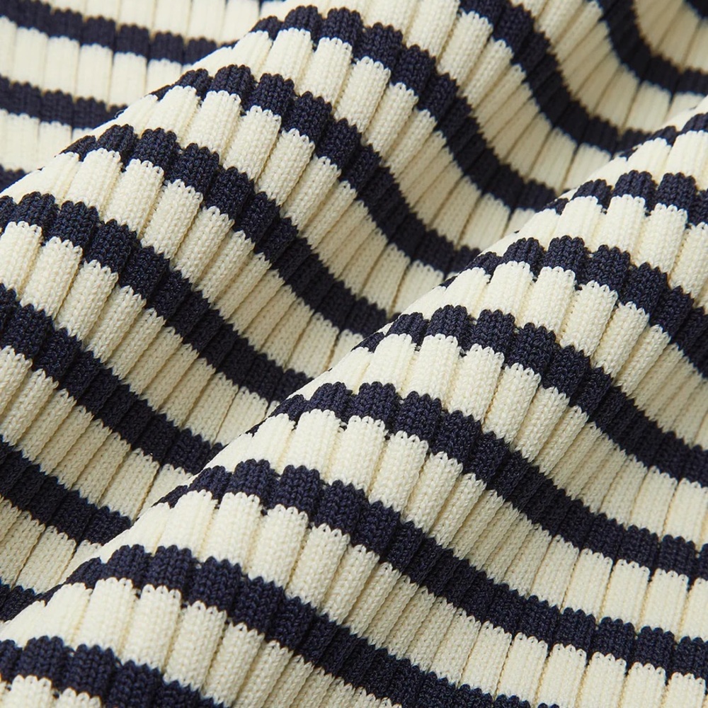 Commense Striped Ruffle-Sleeve Knit Top - Picture 3 of 3